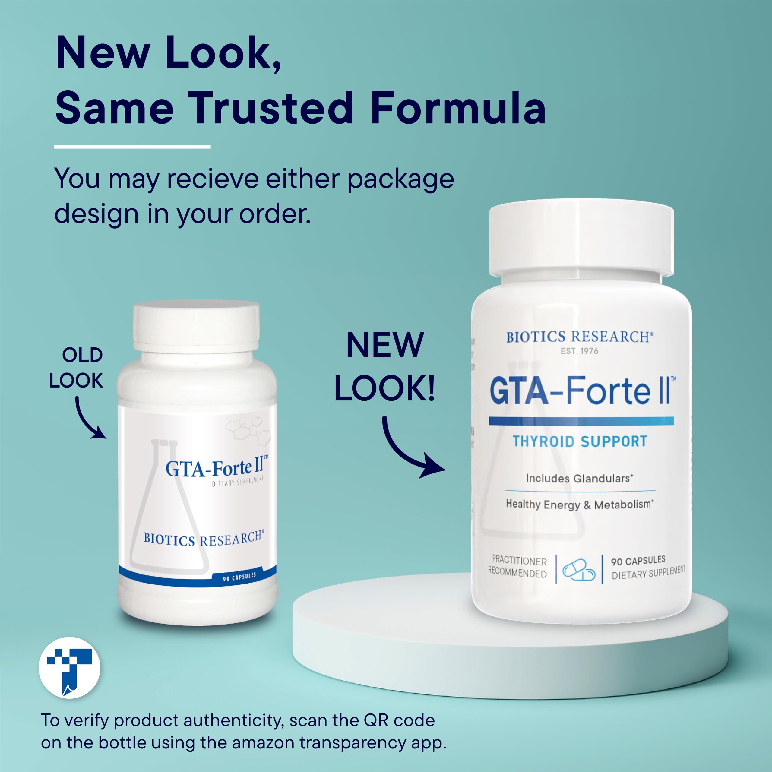 Biotics Research GTA Forte II: etiqueta frontal resalta perfil de nutrientes para balance hormonal
