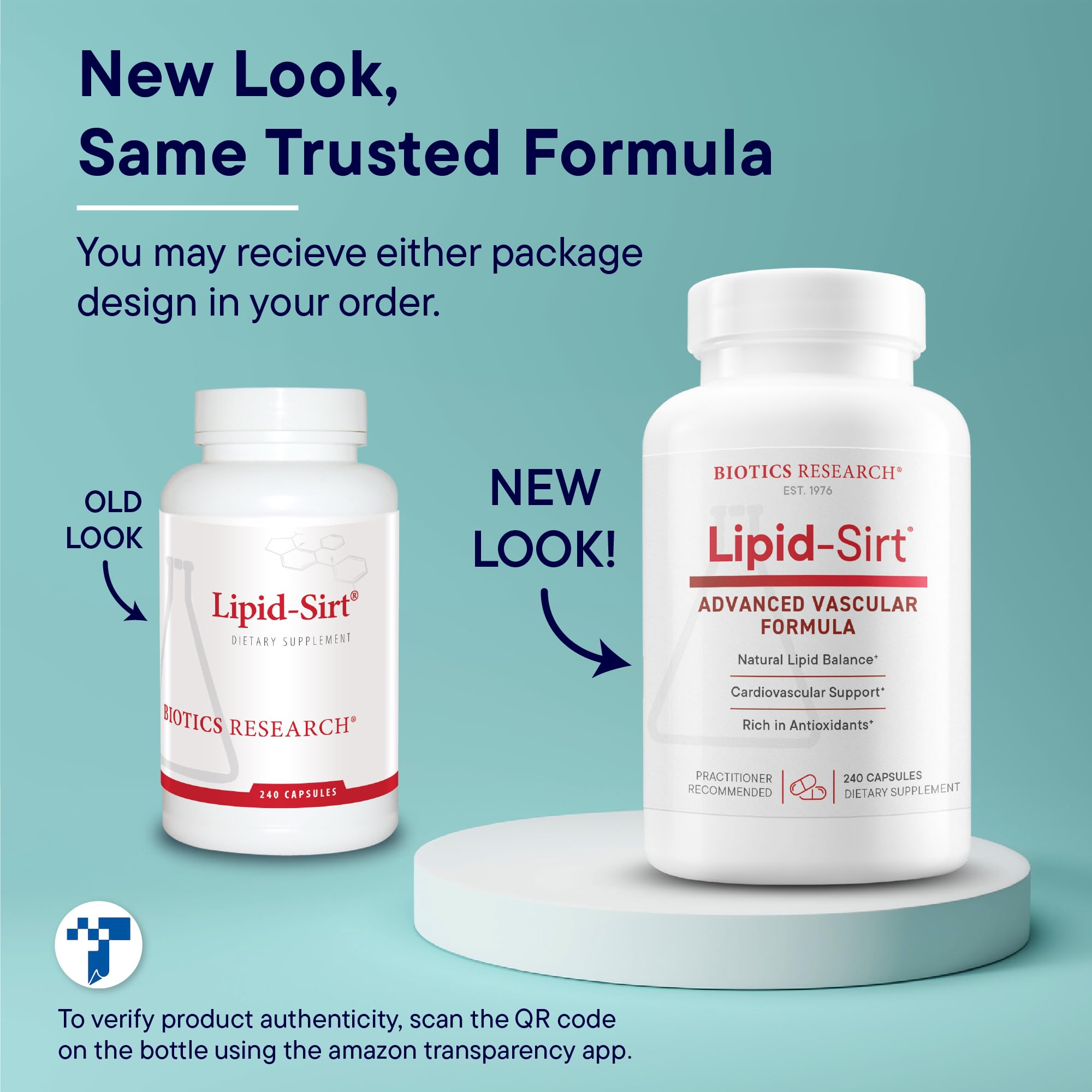 Biotics Lipid SIRT derrame de la botella para ilustrar uso diario.