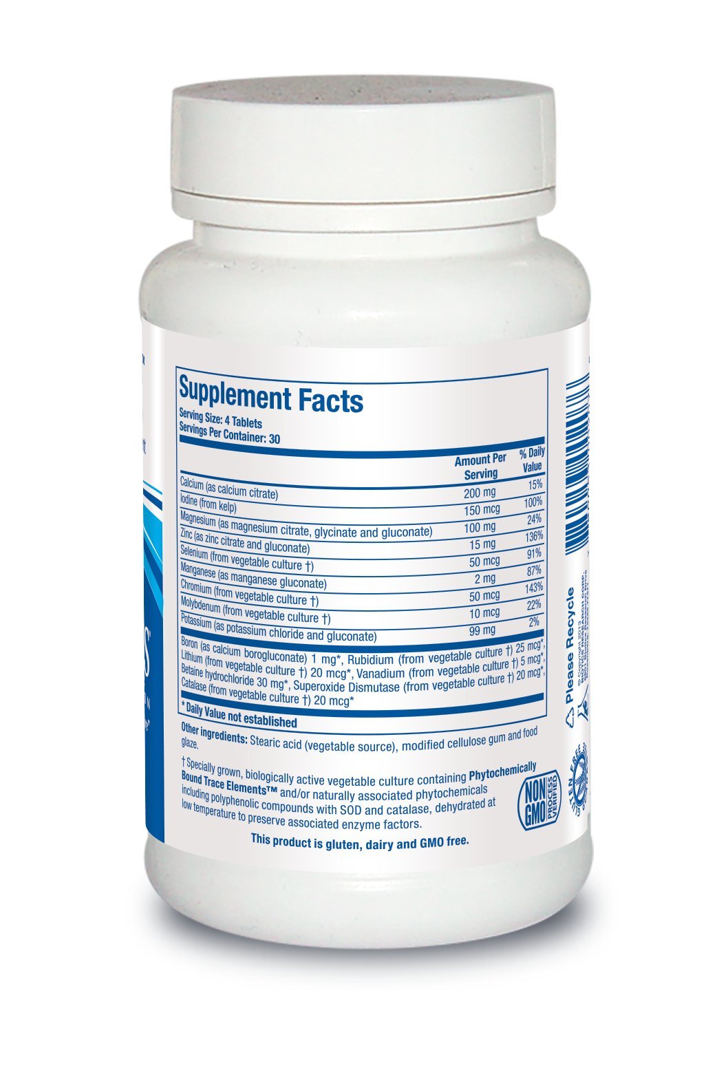 Biotics Research Multi Mins: etiqueta legible con minerales esenciales