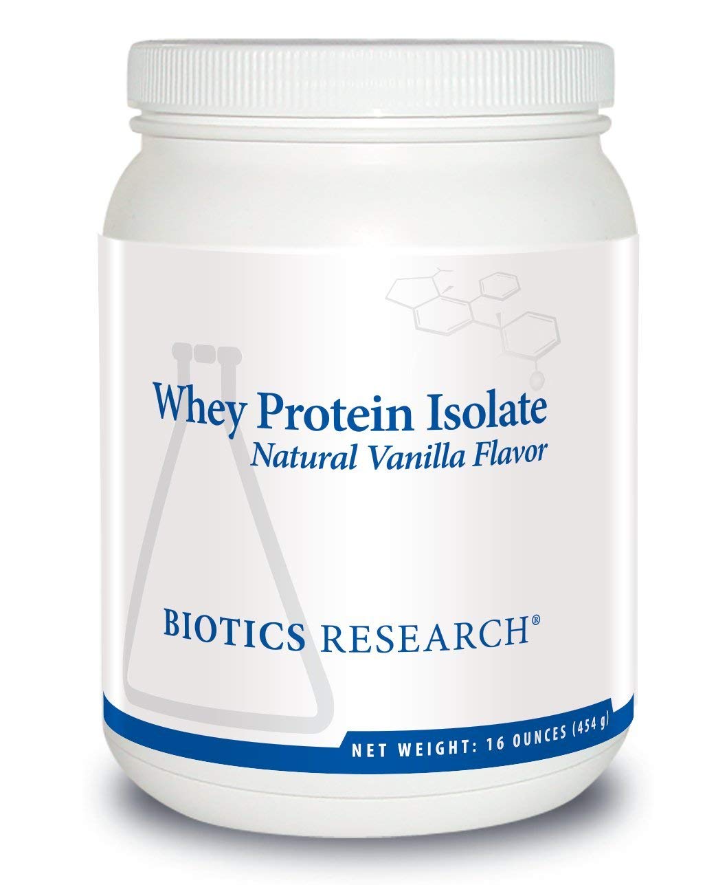 BIOTICS RESEARCH Proteína de suero aislada vainilla, bote 16 oz para mezclas rápidas tras entrenar