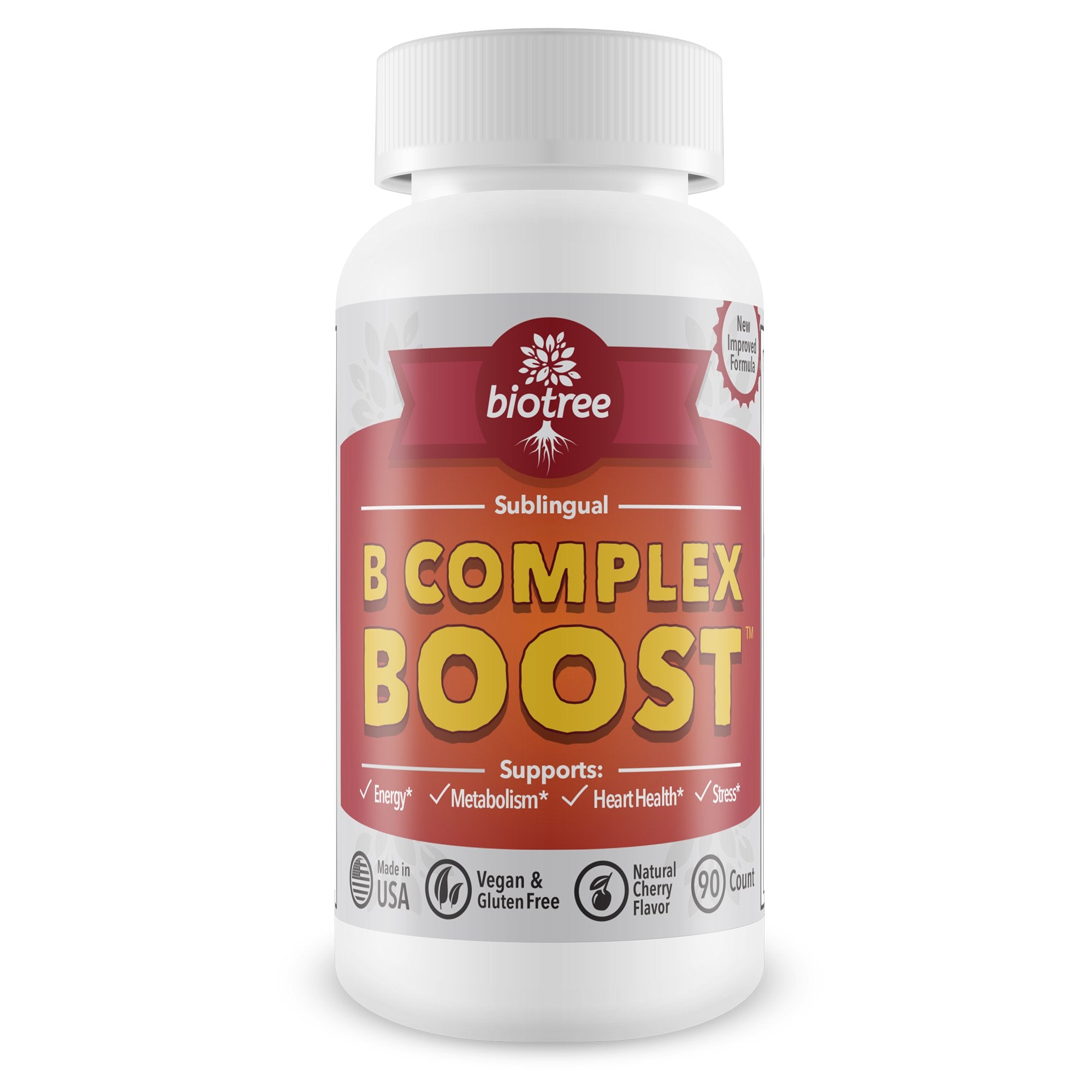 BioTree Labs B Complex energizante tableta sublingual para energía diaria.