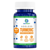 BioTrust Ageless Turmeric en botella, fácil de tomar para apoyo antioxidante diario.