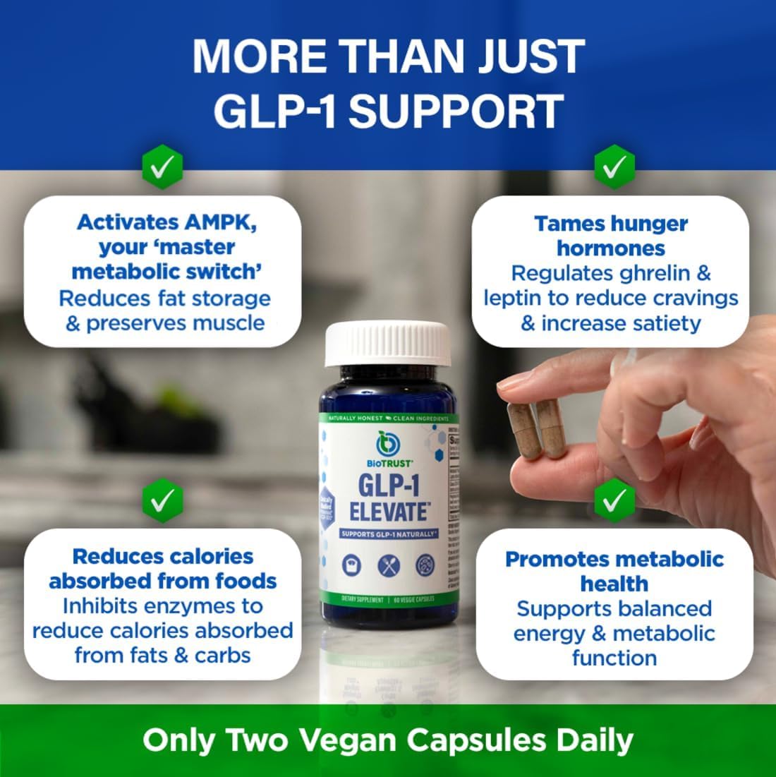 BioTrust GLP1 Elevate, sabor neutro para mezclar con bebidas