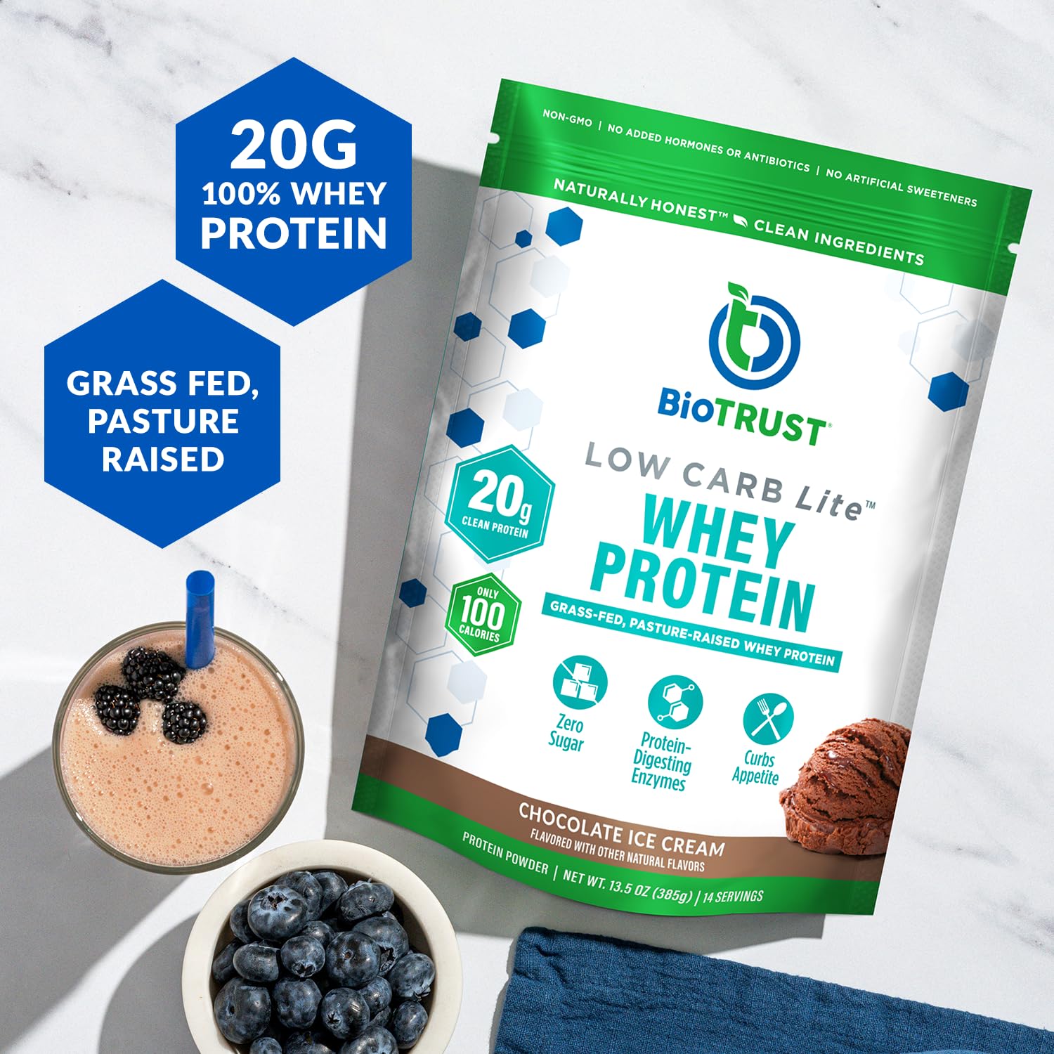 BioTrust Low Carb Lite, batido de chocolate, snack proteico y saciante