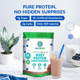 BioTrust Low Carb Lite, etiqueta nutricional sin GMO y sin alérgenos