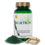 Bioxtron frente del frasco, cápsulas naturales para bienestar diario.