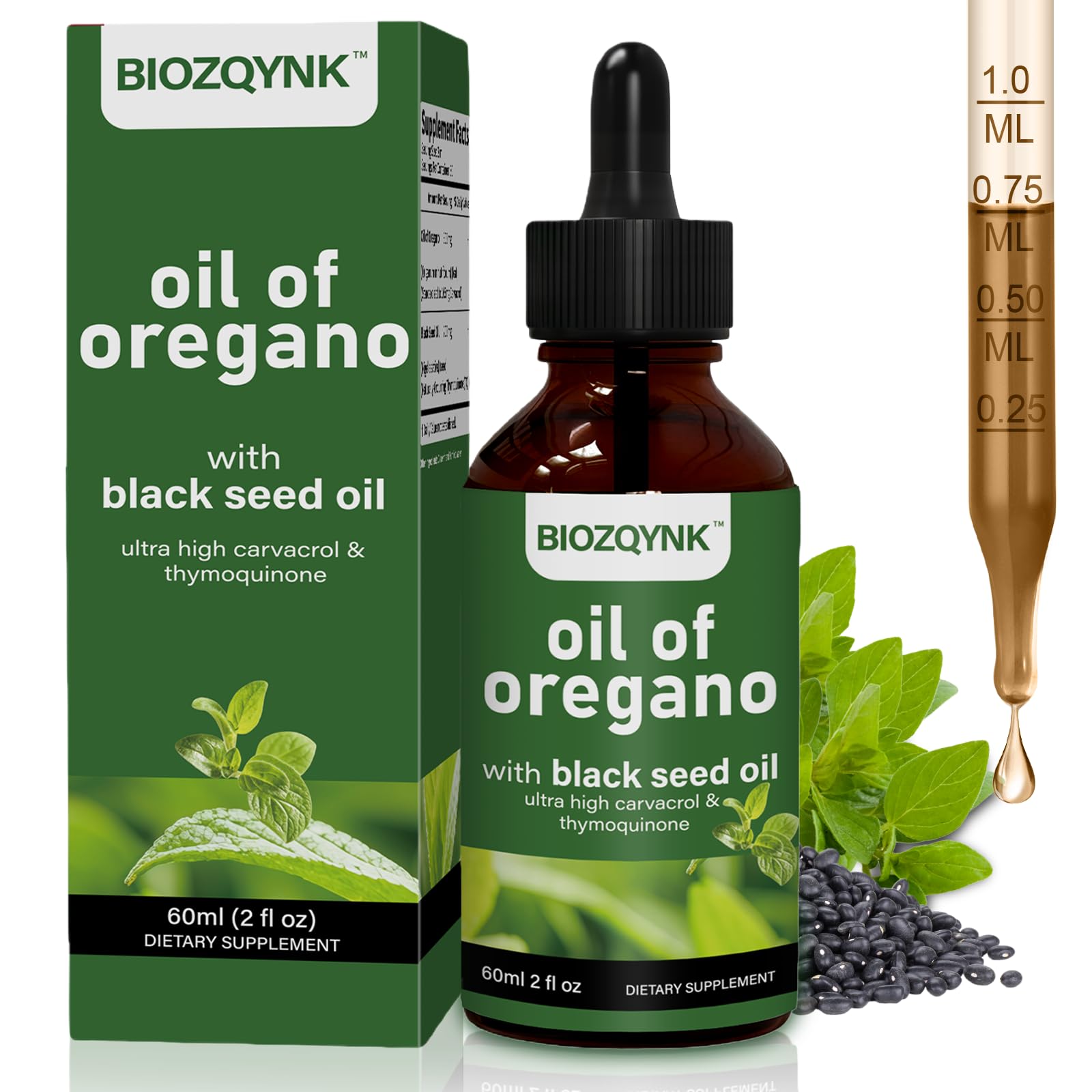 BIOZQYNK aceite de oregano líquido en gotas para uso diario y vitalidad