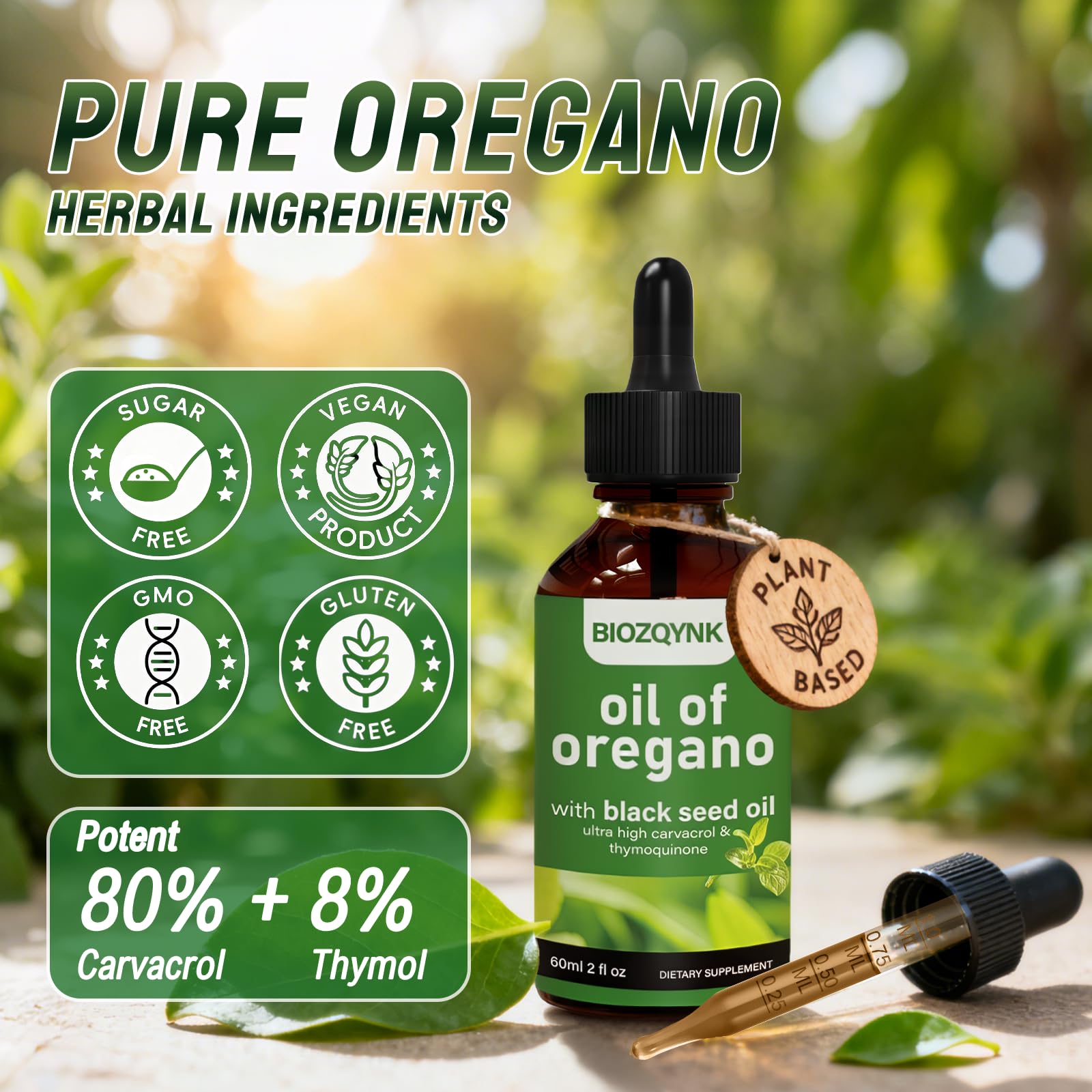 BIOZQYNK producto sin alcohol, sin gluten y vegano