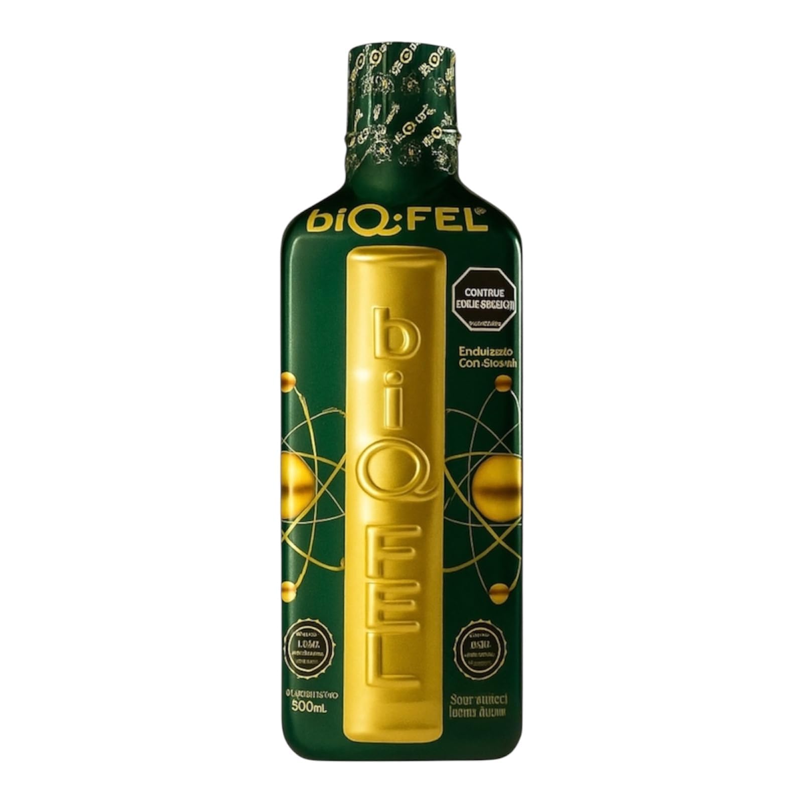 biQ-FEL multivitamínico diario, botella 500 ml para energía diaria.
