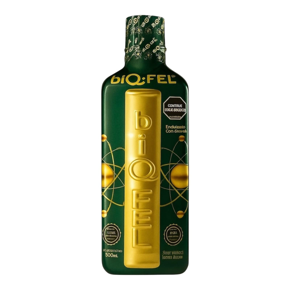 biQ-FEL multivitamínico diario, botella 500 ml para energía diaria.