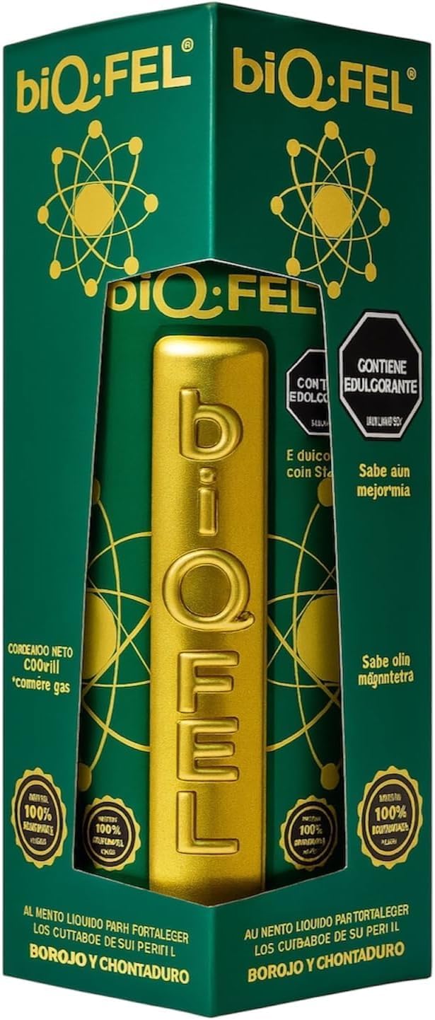biQ-FEL botella con extractos naturales, enfoque mental y vitalidad diaria.