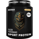 Envase de BIRDMAN Falcon con proteína vegana vainilla para entrenamientos