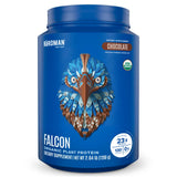 Birdman Falcon Proteína Vegana en envase, sabor chocolate, listo para batidos.