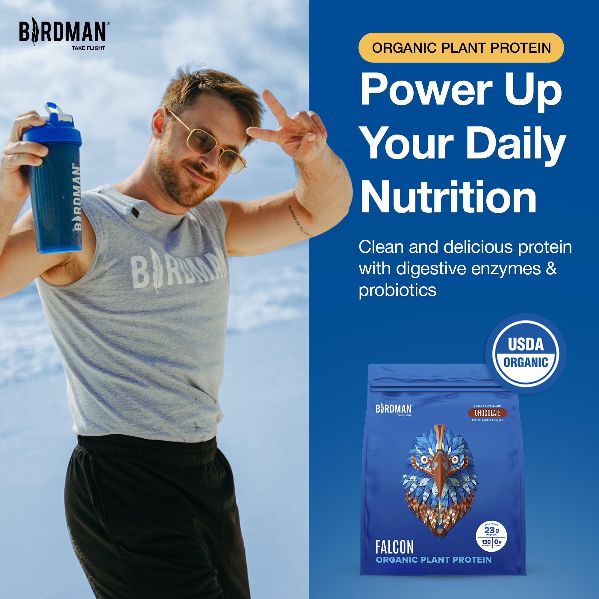 Proteína vegetal guisante orgánica BIRDMAN Falcon para dietas veganas