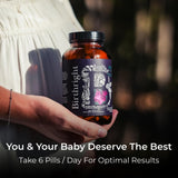 Birthright Bloom colostro, proteínas y componentes de apoyo nutricional suave.