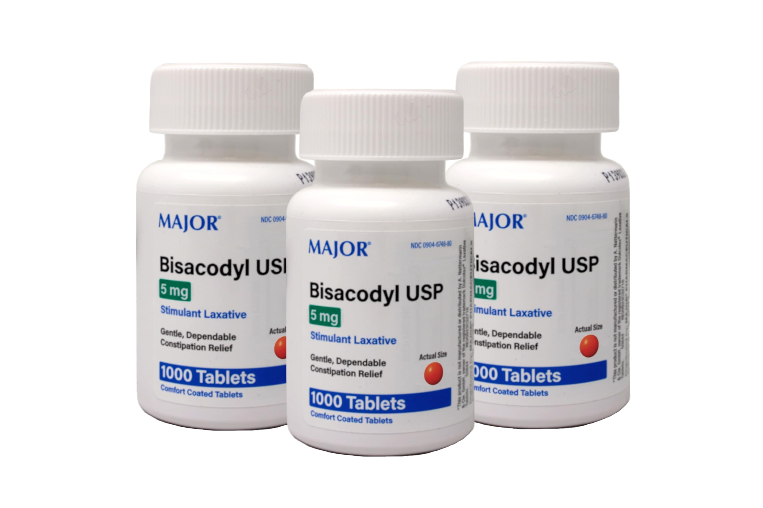 Tabletas Bisacodilo de 5 mg sobre blister para alivio ocasional del estreñimiento.