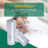 Adaptador de oxígeno Bistras, material médico libre de látex para uso seguro y duradero.