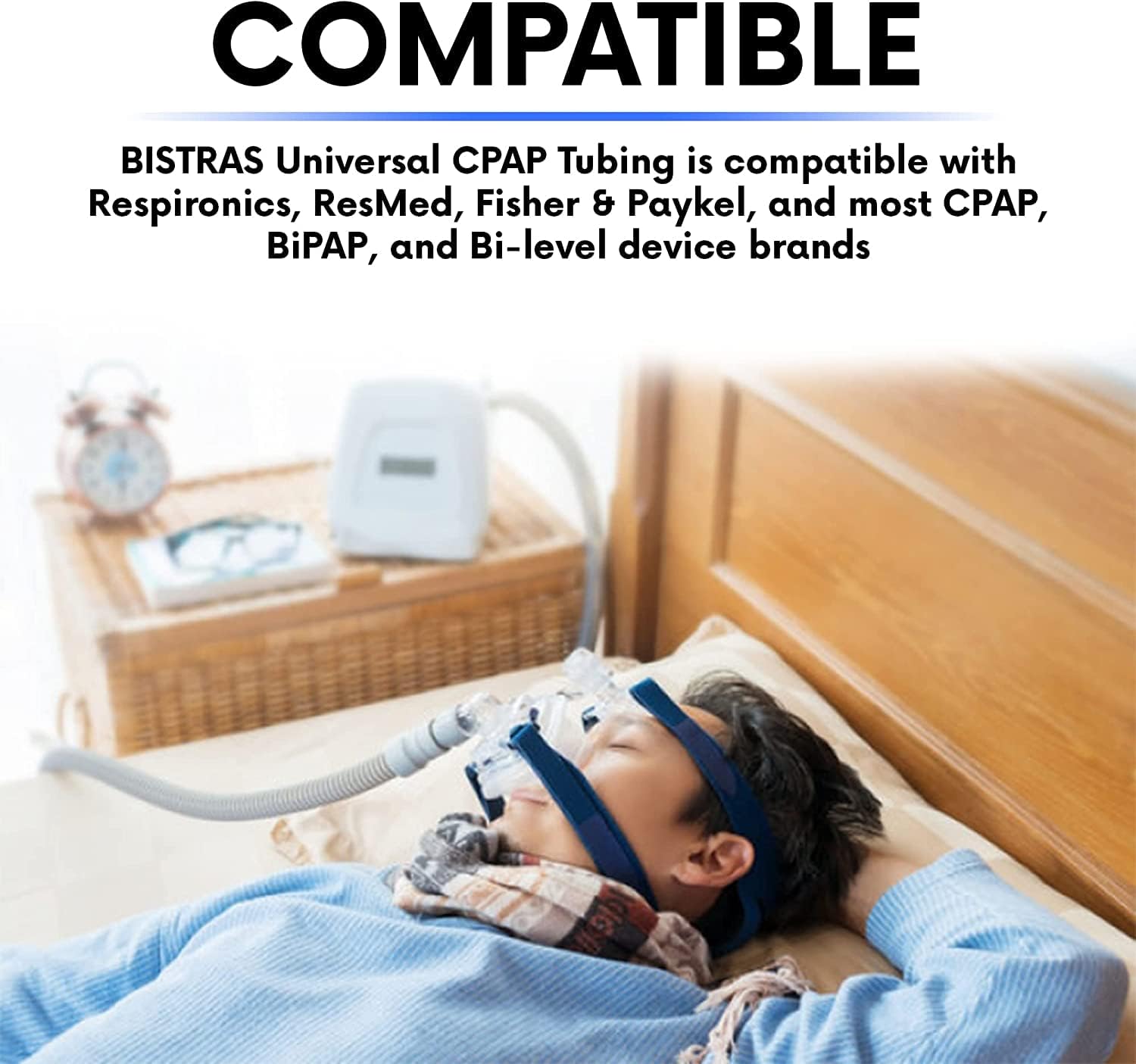 Tubo CPAP universal de 6 pies, instalación entre mascarilla y equipo