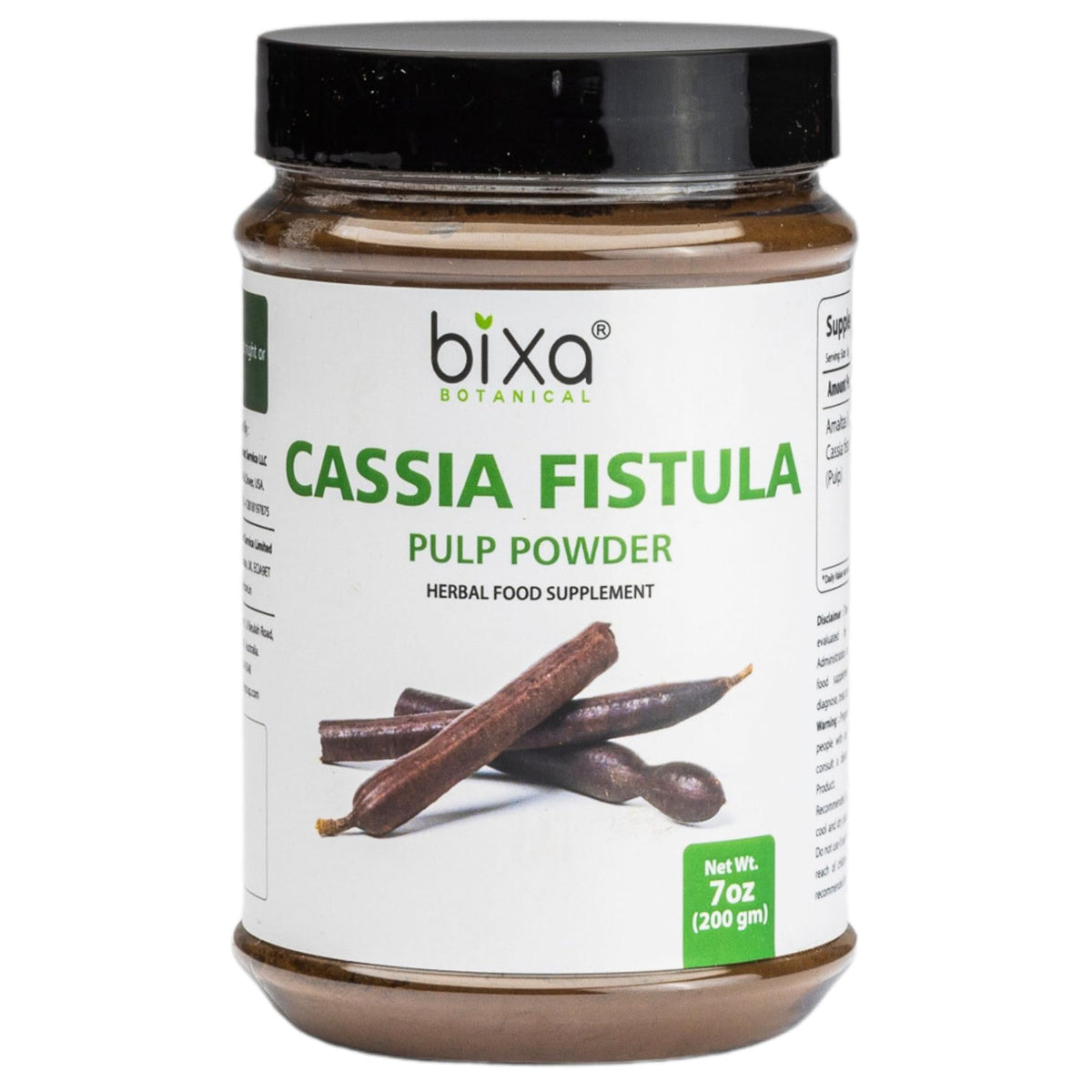 bixa BOTANICAL polvo Cassia Fistula envase, uso diario recomendado