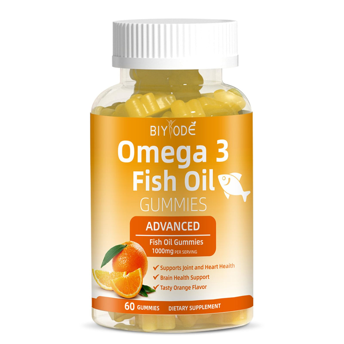 BIYODE Omega-3 gomitas en caja, conveniencia diaria para soporte cardíaco.