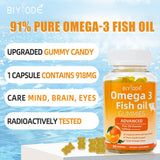 BIYODE Omega-3 gomitas para ojos y piel, apoyo diario natural.