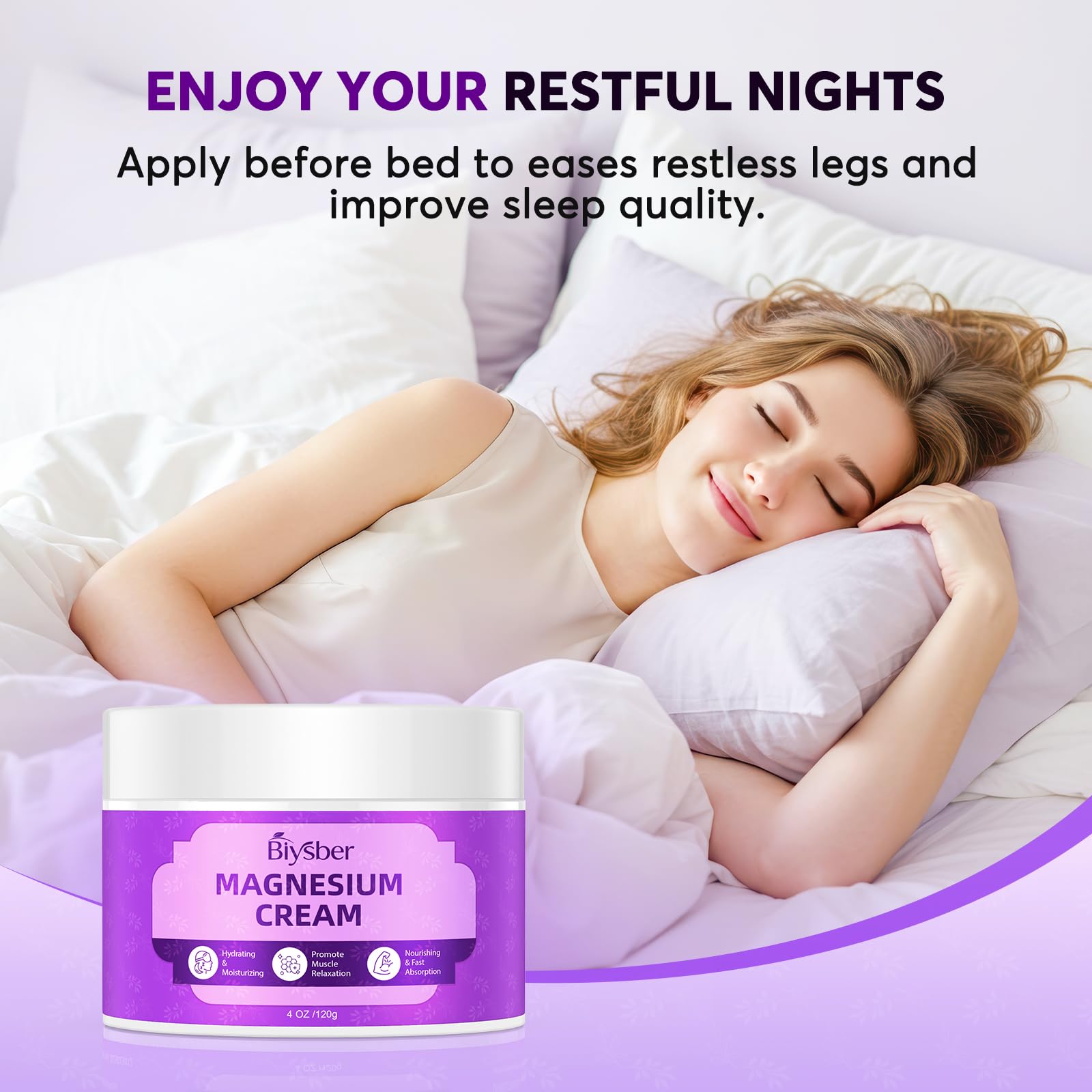BIYSBER Crema Corporal con Magnesio, alivio suave para músculos cansados