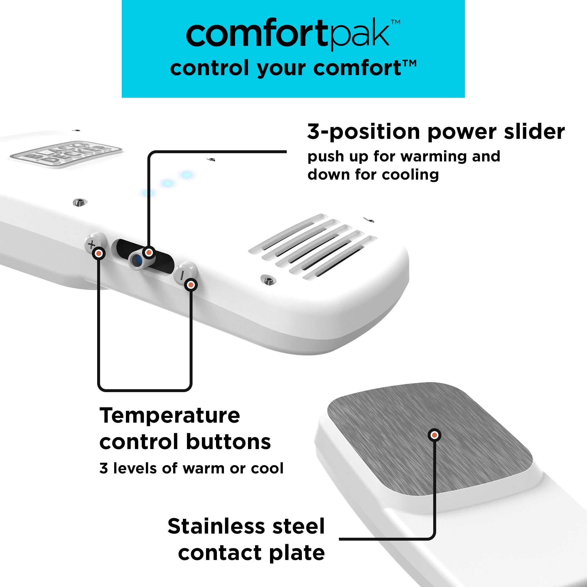 BLACK+DECKER Comfortpak con cordón 360° facilita uso ergonómico y cómodo.