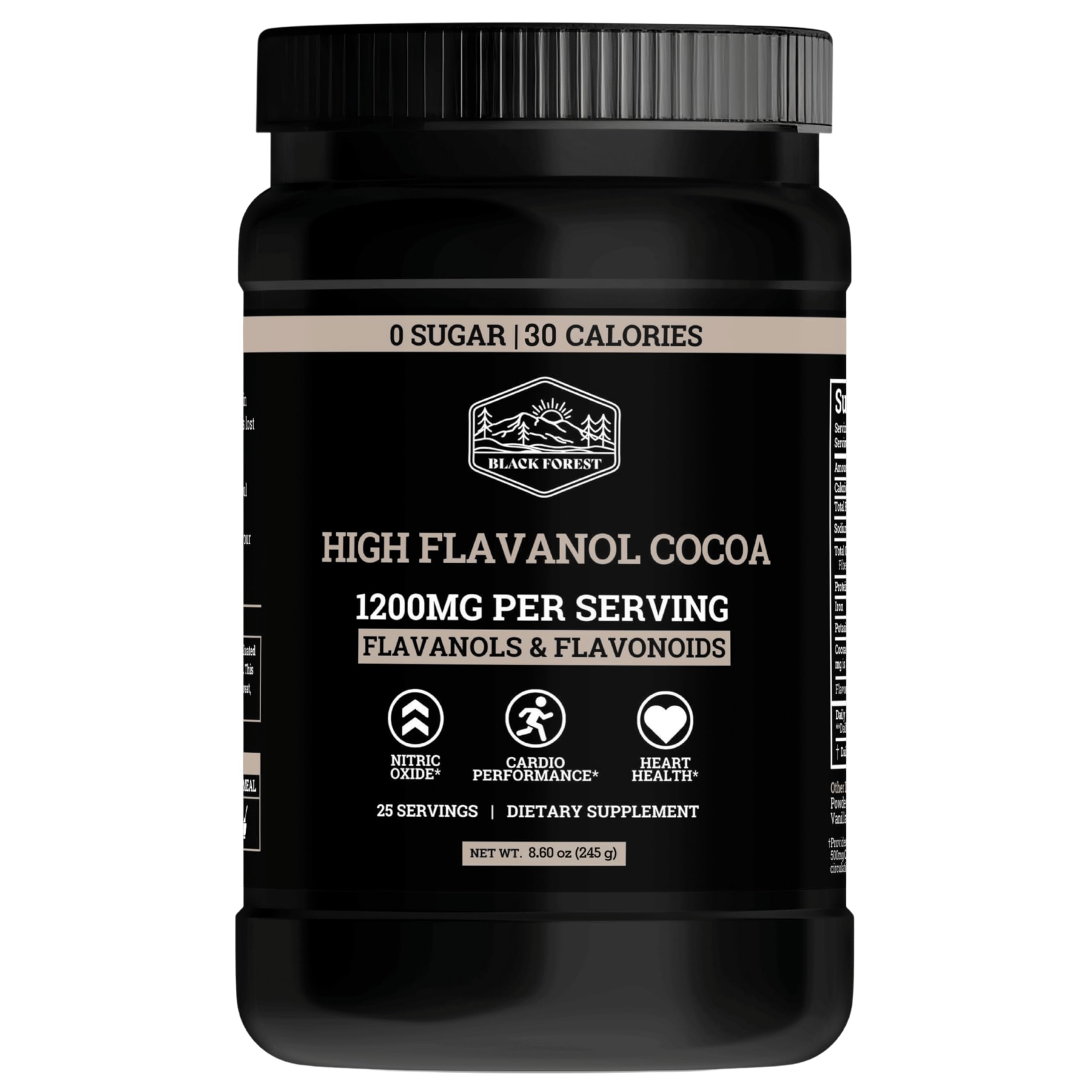 Envase de Black Forest Cacao Polvo para energía sostenida