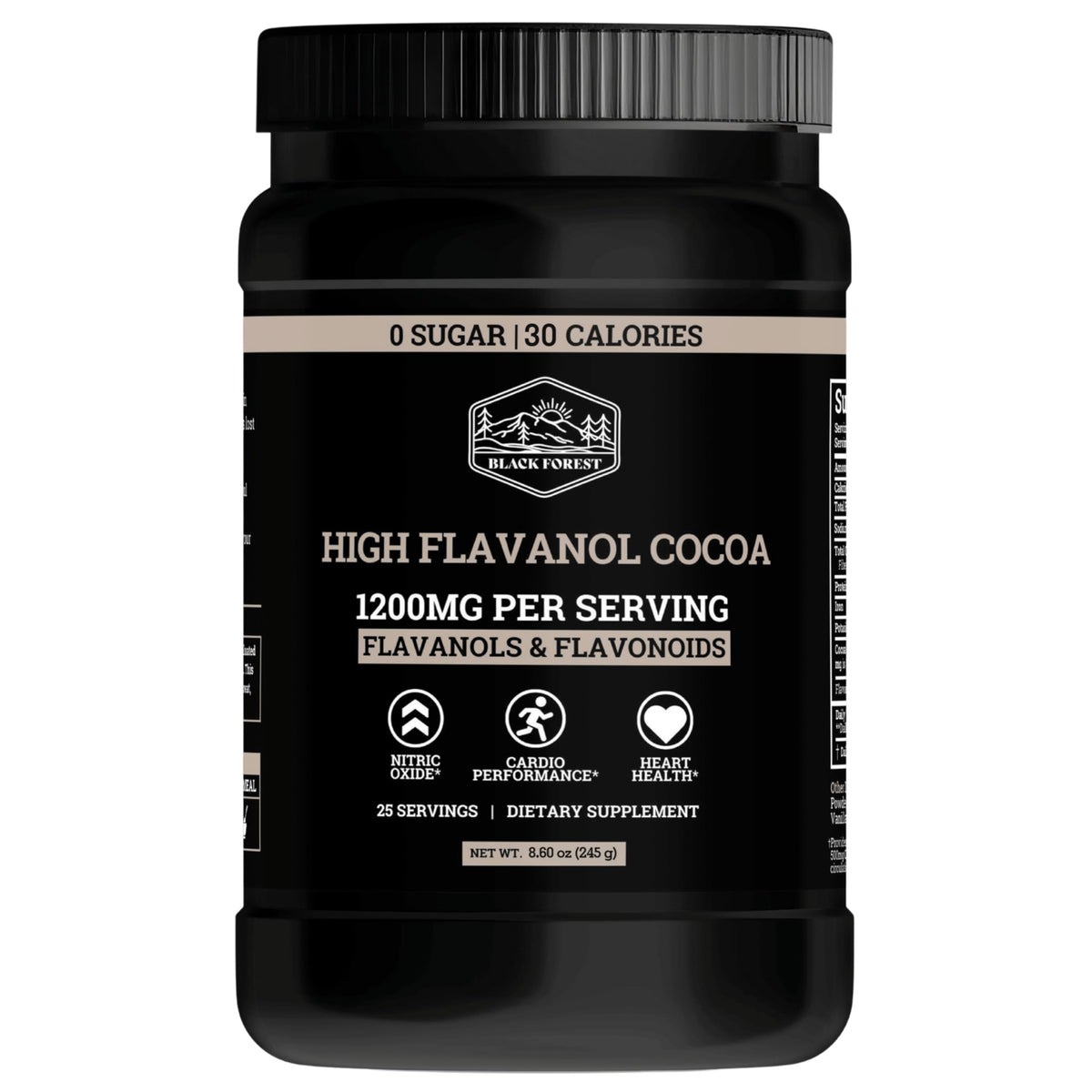 Envase de Black Forest Cacao Polvo para energía sostenida