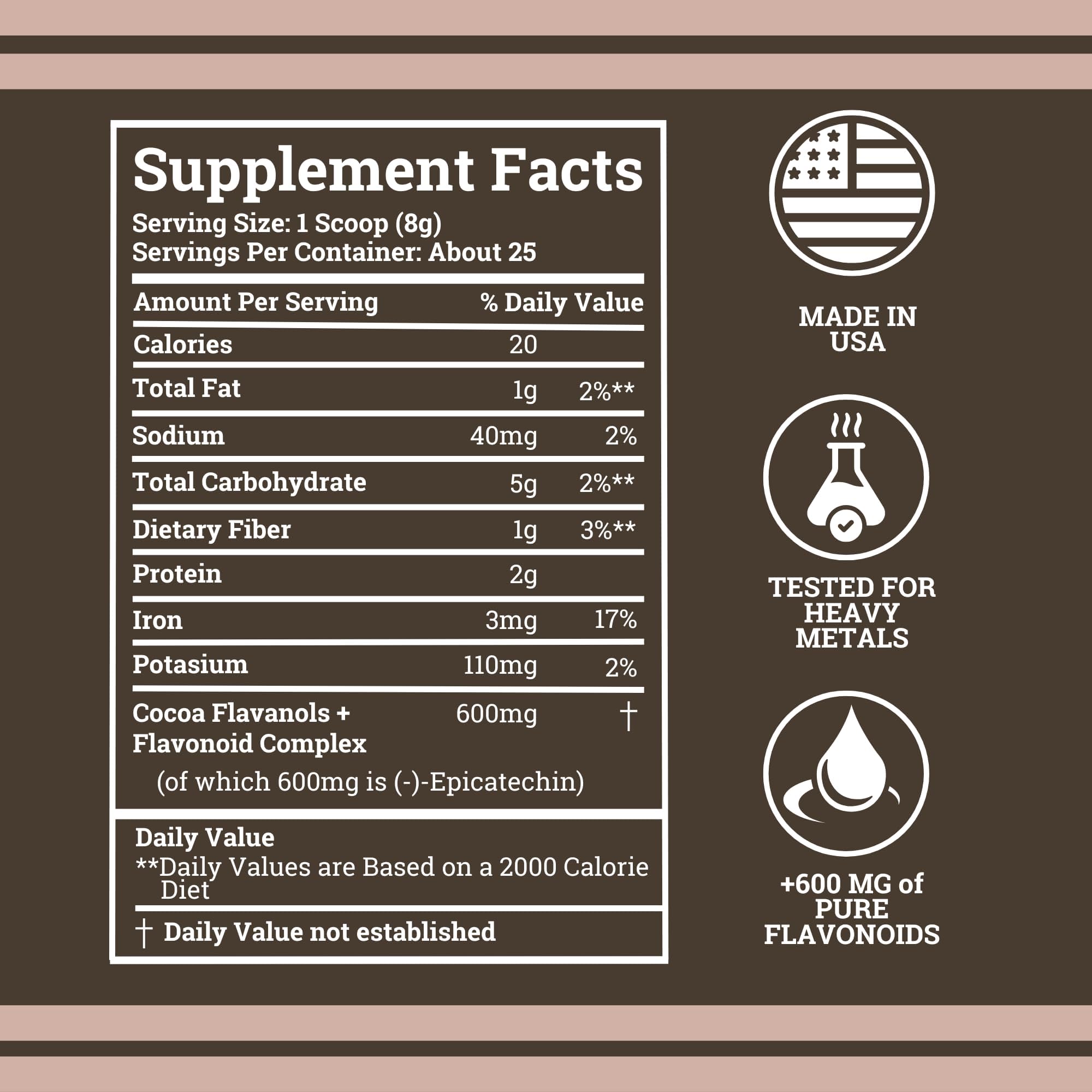 Polvo espolvoreado de Black Forest Cacao, textura suave para batidos