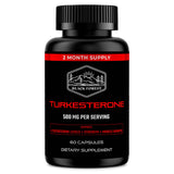 Black Forest Turkesterone: botella de cápsulas para apoyo muscular potencial.