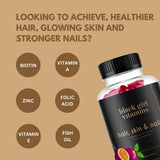 Piel radiante potencial con Black Girl Vitamins, gominas de biotina y zinc