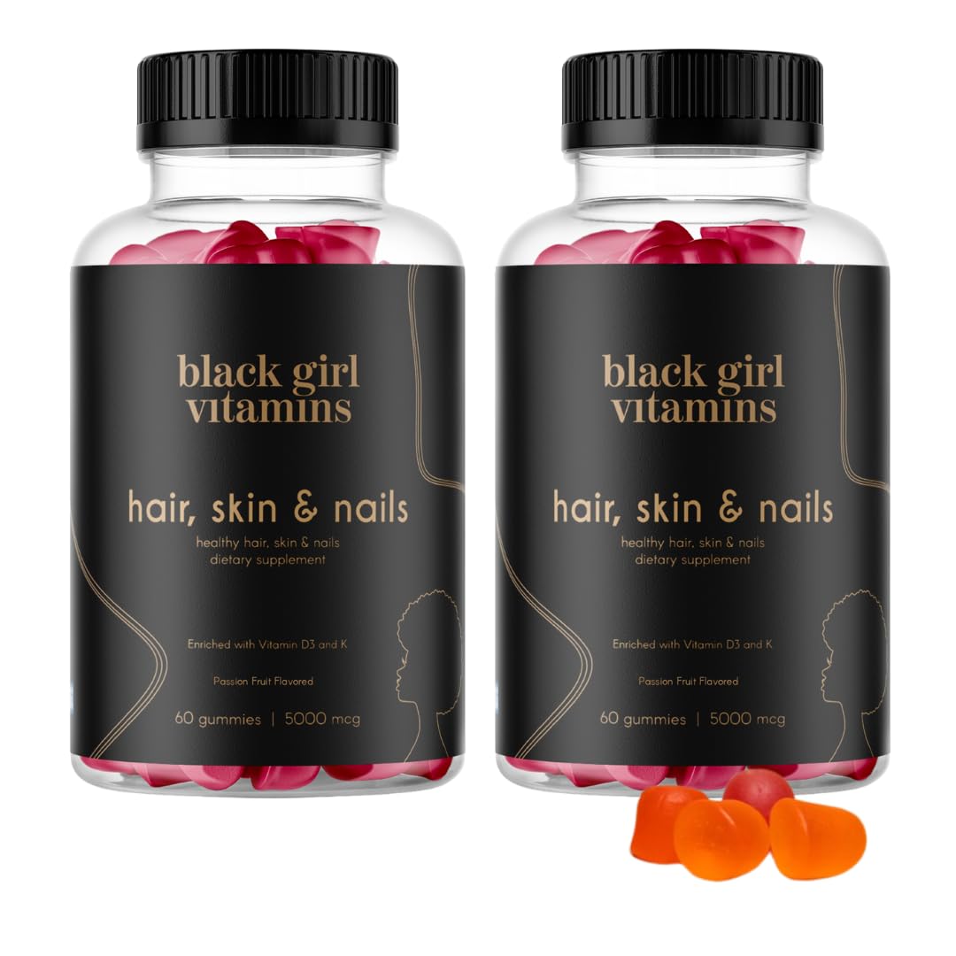 Gominas Black Girl Vitamins sabor maracuyá en botella para cabello y uñas saludables