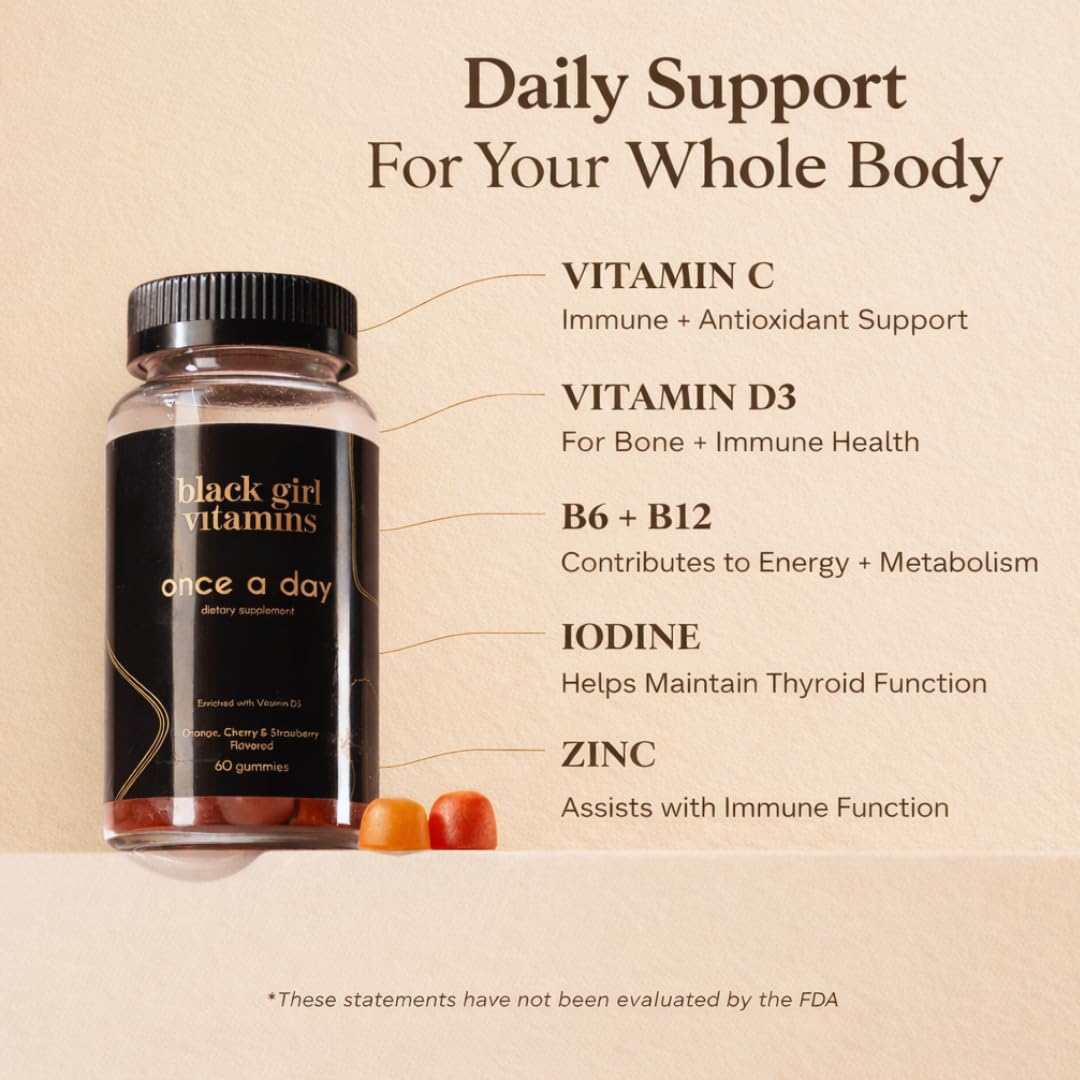 Black Girl Vitamins etiqueta nutricional: información clara de nutrientes