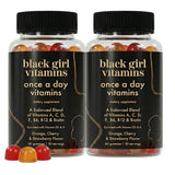 Black Girl Vitamins frasco frontal, multivitamínico para mujeres que aporta energía diaria