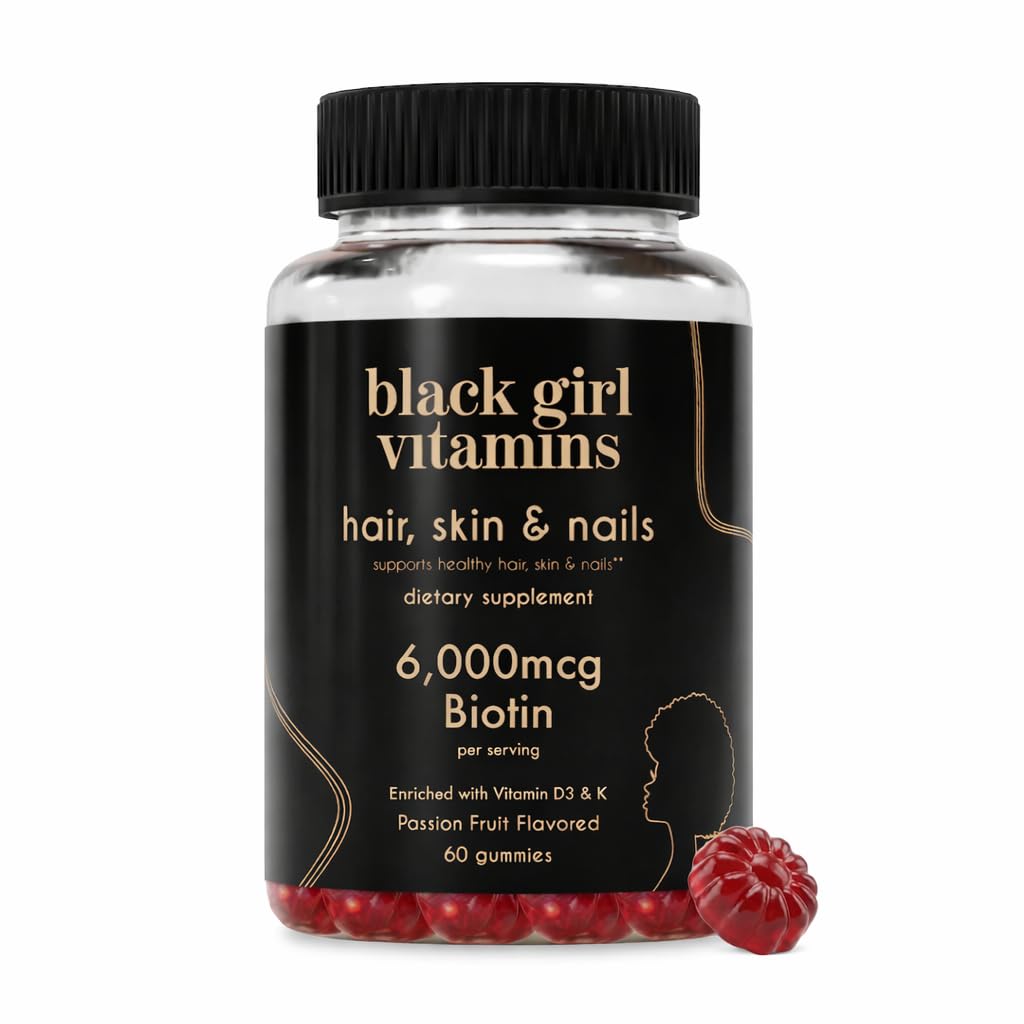 Black Girl Vitamins gomitas para cabello y uñas, sabor maracuyá, favorece el brillo.