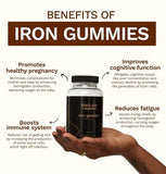 Gomitas de hierro de Black Girl Vitamins, primer plano con textura suave.