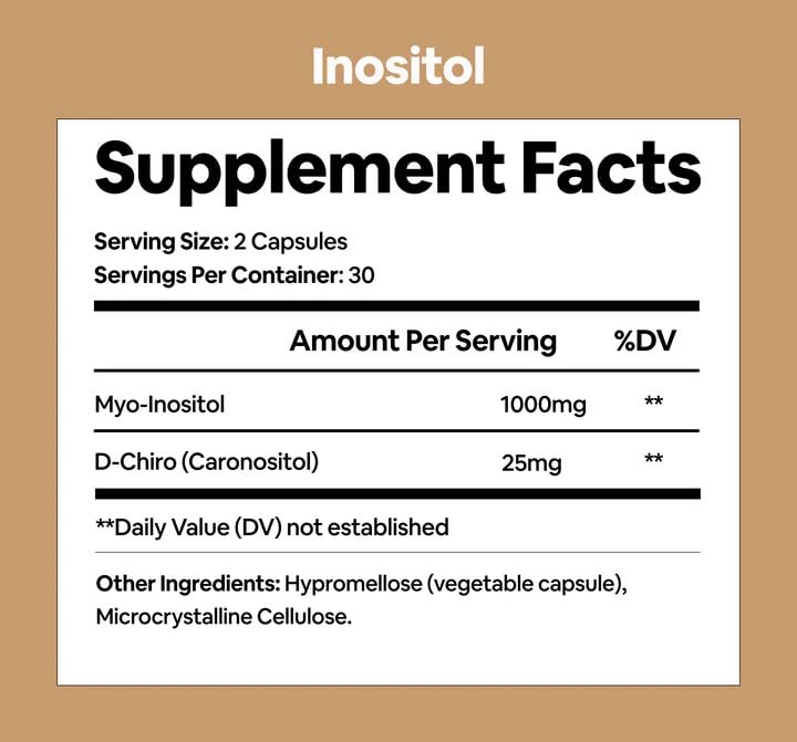 Black Girl Vitamins Inositol, cápsulas veganas para uso diario y bienestar femenino.