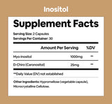 Black Girl Vitamins Inositol, cápsulas veganas para uso diario y bienestar femenino.