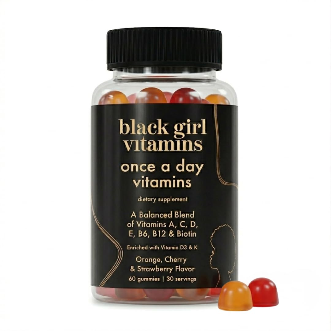 Black Girl Vitamins gominola una vez al día, energía diaria.