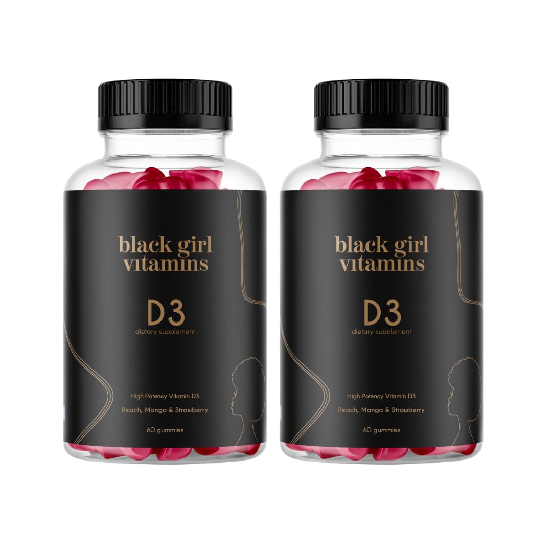 Black Girl Vitamins Gomitas de Vitamina D3, vista frontal, apoyan la inmunidad diaria