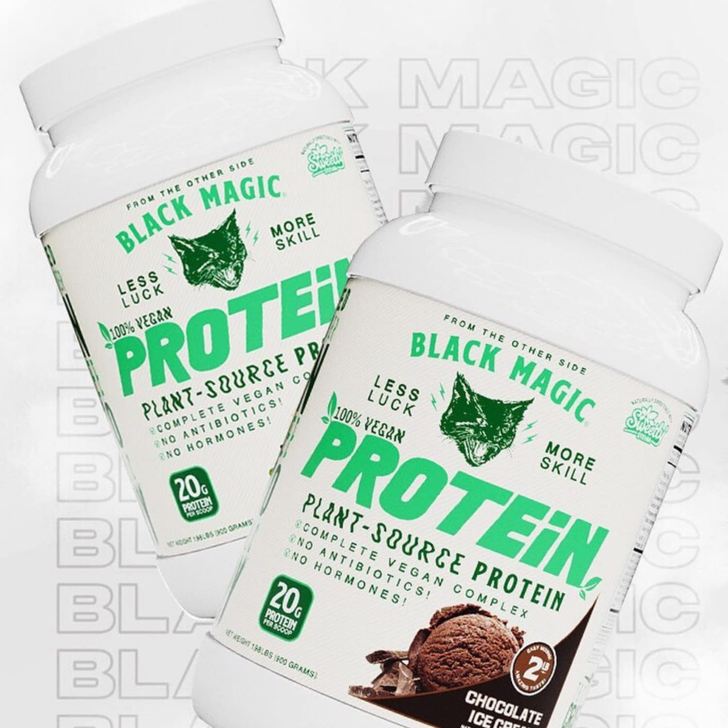 Black Magic Proteína vegetal, pre/post-entrenamiento para apoyar recuperación de forma flexible.