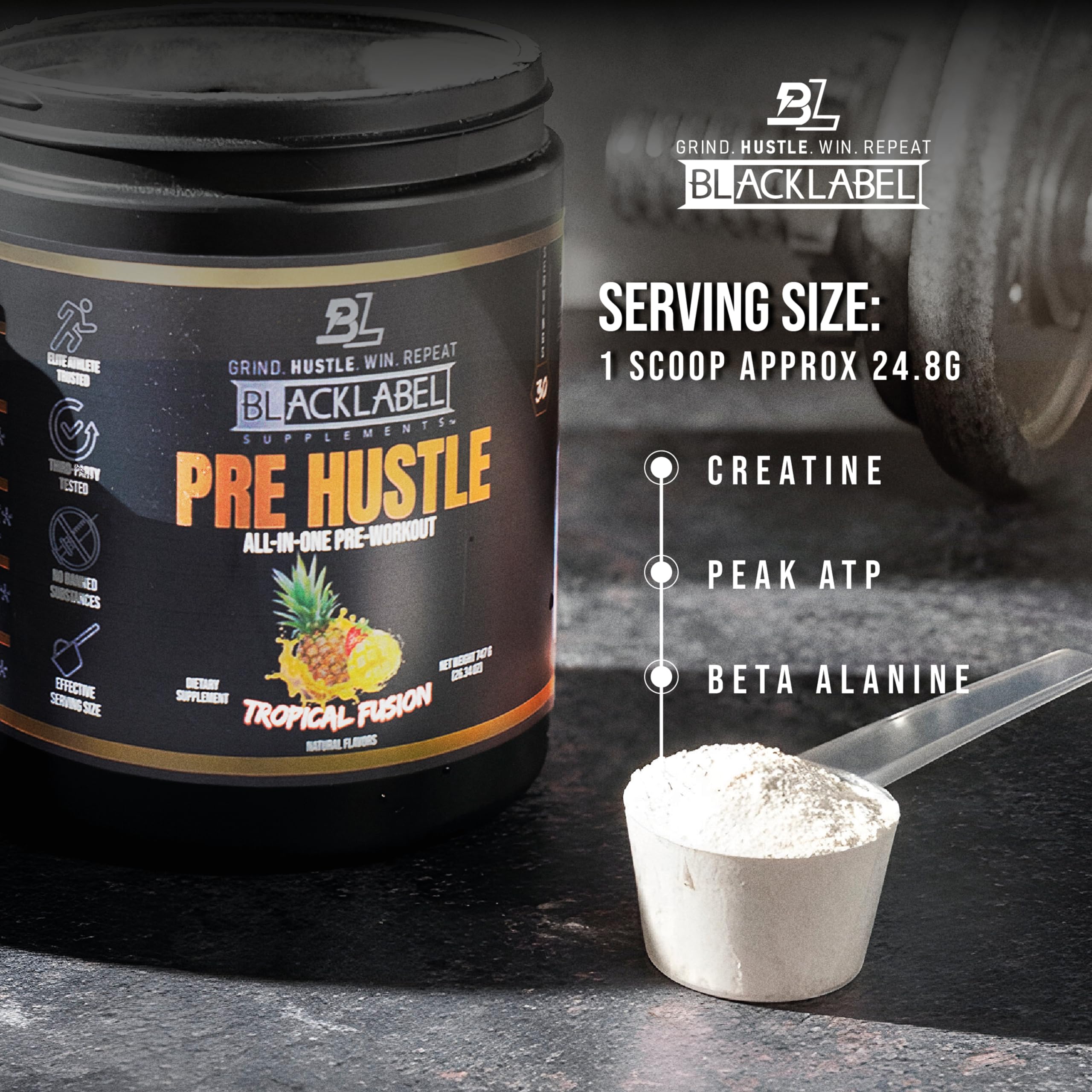 BLACKLABEL PRE Hustle V3 mezcla fácil sin grumos durante el uso.