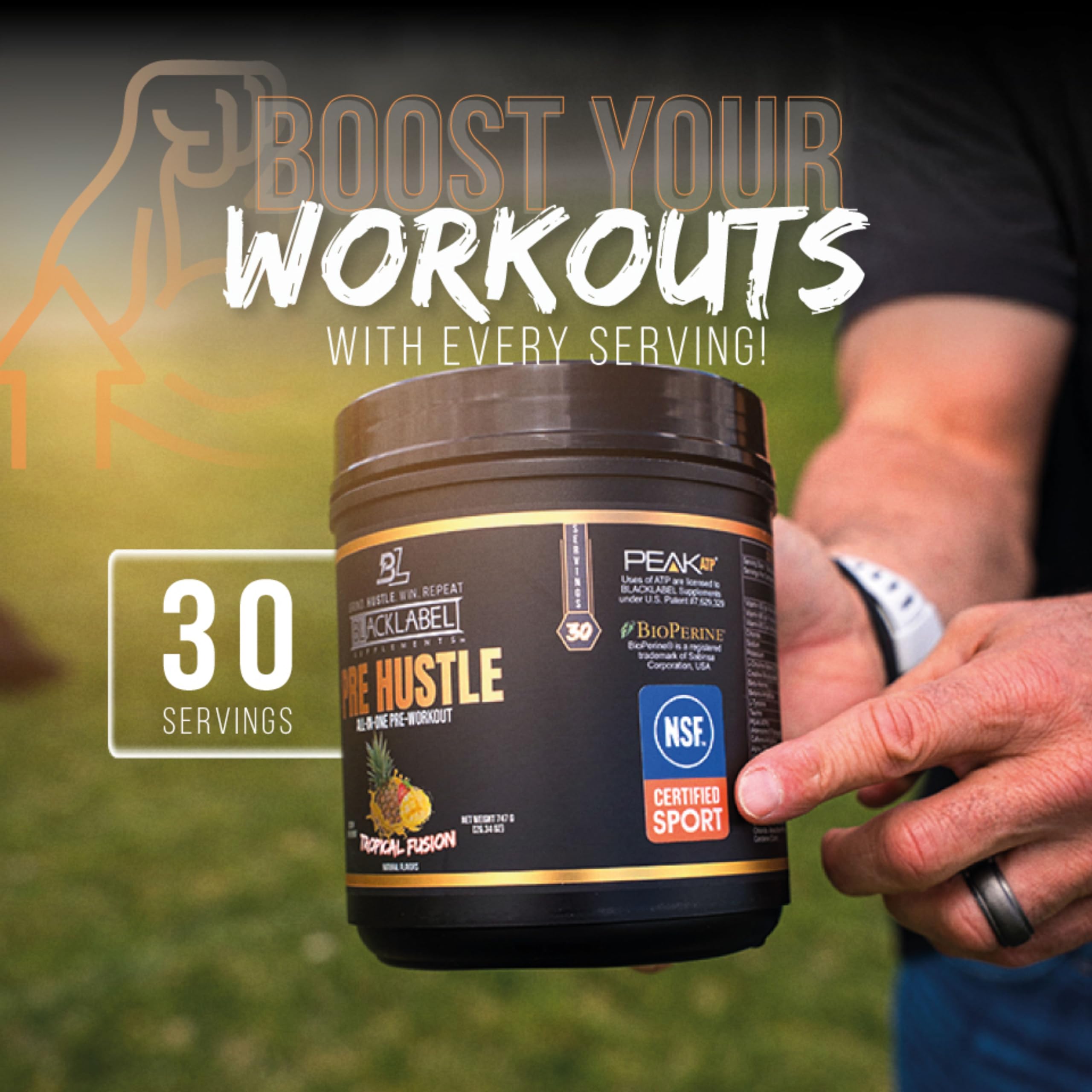 BLACKLABEL PRE Hustle V3 sabor Tropical Fusion para experiencia refrescante.