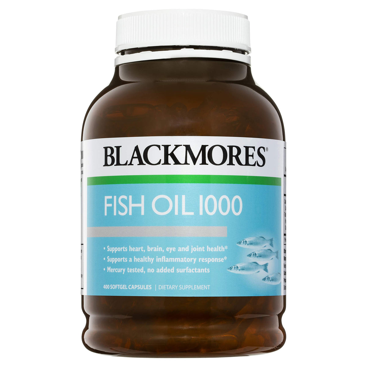 Blackmores Aceite de Pescado 1000 mg, cápsulas, fuente de Omega-3 para la dieta diaria