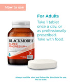 Blackmores Magnesio Adicional para equilibrio de electrolitos y rendimiento diario.