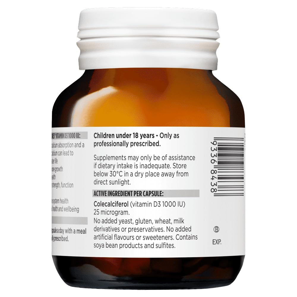 Blackmores Vitamina D3, mejora la absorción de calcio y fósforo para huesos saludables.