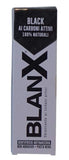 BlanX pasta dental negra con carbón activado atrapa manchas para una sonrisa más clara.