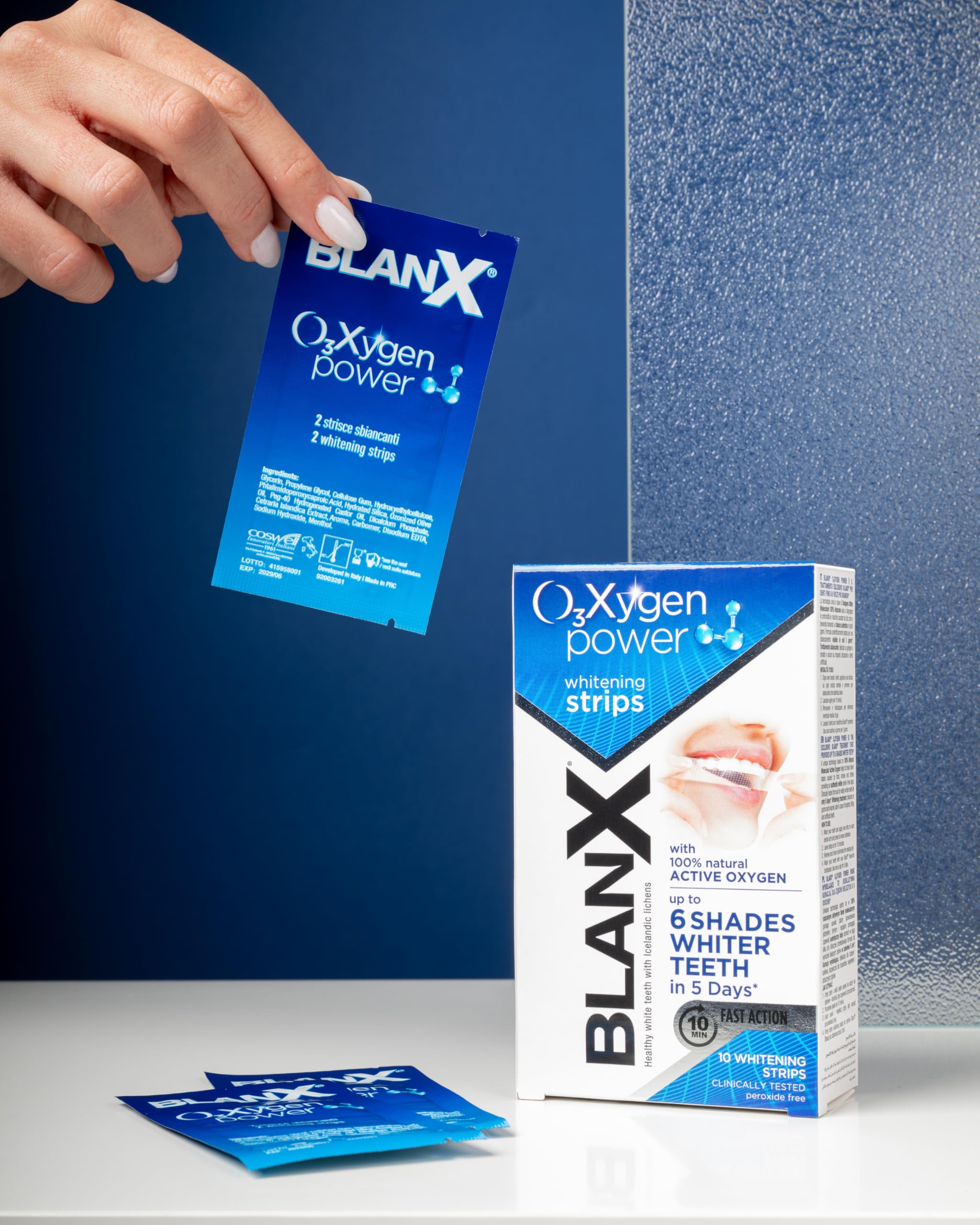 BLANX O3X diseño delgado y flexible para un ajuste cómodo.