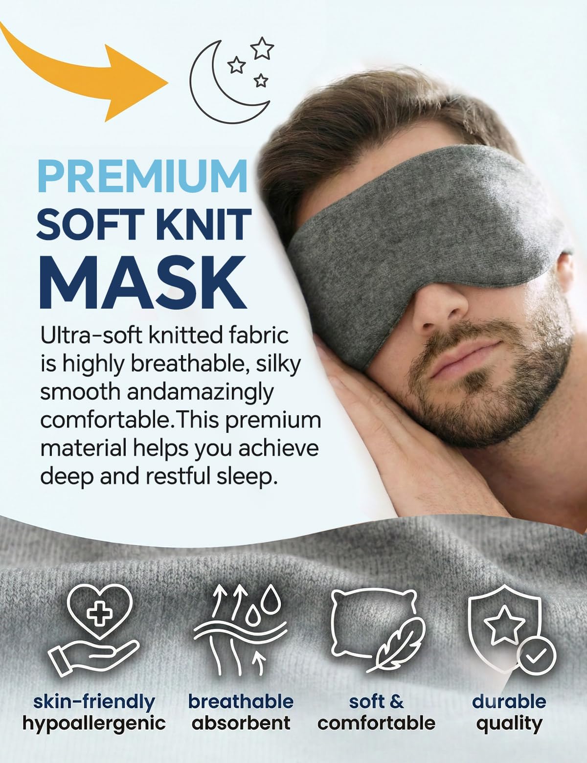 Blazeavian mascarilla modal suave sin presión brinda confort ocular al dormir.